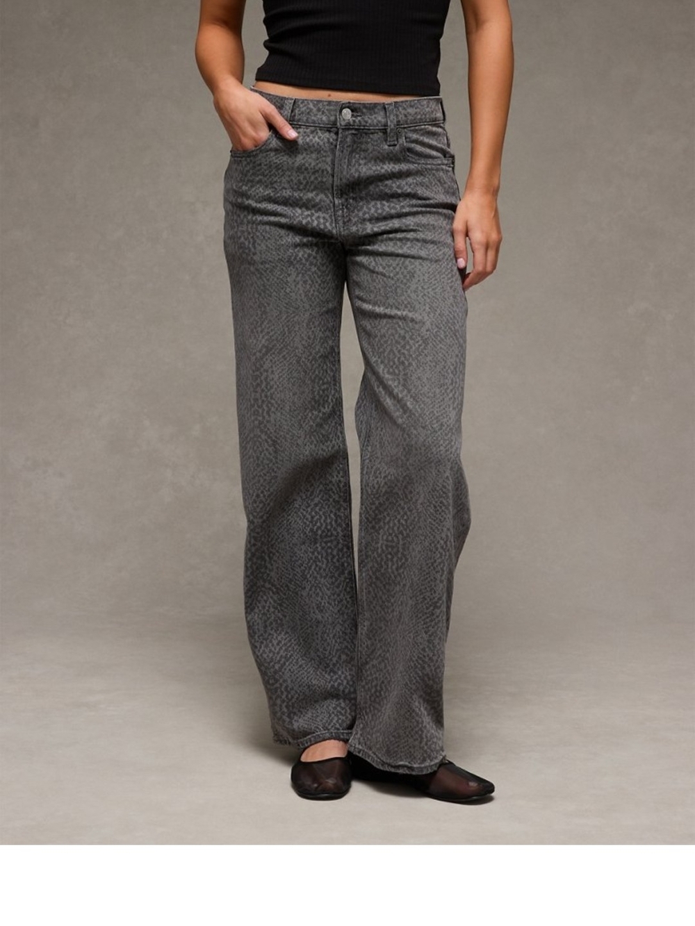 AE Stretch Snake Print High-Waisted Stovepipe Jeans
